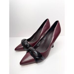 Gabrielle Union Pumps Size 7.5‎ Pointed Toe Burgundy Twist Detail Slip On Shoes